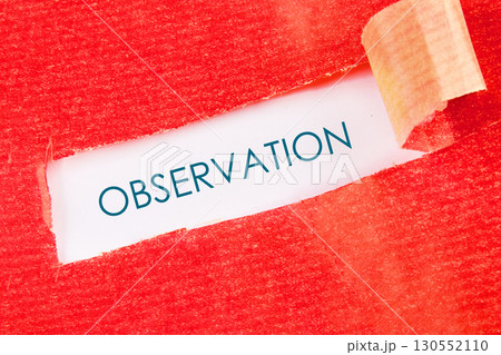 Concept word OBSERVATION. Concept of success, growth and performance improvement Concept word OBSERVATION. Concept of success, growth and performance improvement 130552110