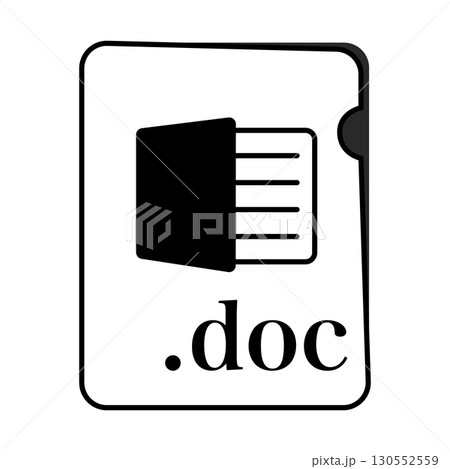 DOCファイル形式 ドキュメントファイル モノクロ DOCファイル形式 ドキュメントファイル モノクロ 130552559