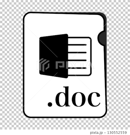 DOCファイル形式 ドキュメントファイル モノクロ DOCファイル形式 ドキュメントファイル モノクロ 130552559