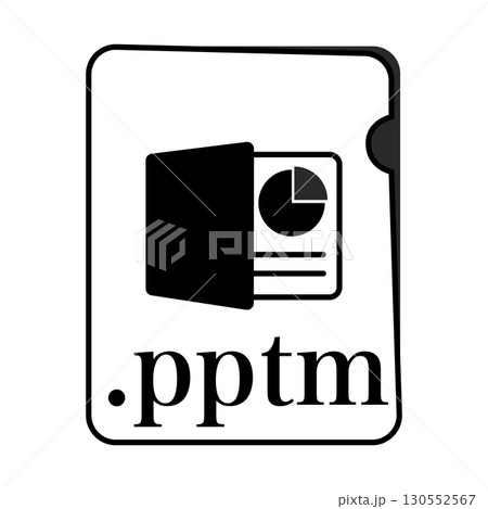 PPTMファイル形式 ドキュメントファイル モノクロ PPTMファイル形式 ドキュメントファイル モノクロ 130552567