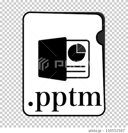 PPTMファイル形式 ドキュメントファイル モノクロ PPTMファイル形式 ドキュメントファイル モノクロ 130552567