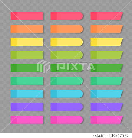 Realistic colorful sticky index tabs and page markers set. Vector 130552577