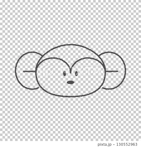干支の手描き風アイコン【申 猿】 130552963