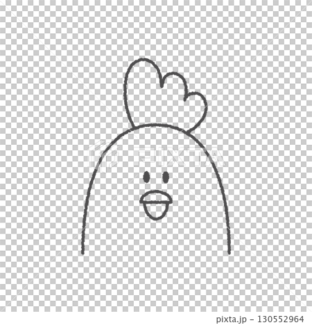 Hand-drawn style zodiac icon [Rooster bird] 130552964