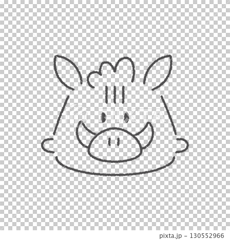 干支の手描き風アイコン【亥 猪】 130552966