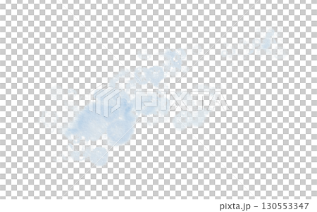 Abstract blue watercolor blots, reminiscent of ink stains or air bubbles.Dreamy translucent texture of water for ethereal backgrounds,nature-inspired designs Watercolor illustration isolated on white 130553347