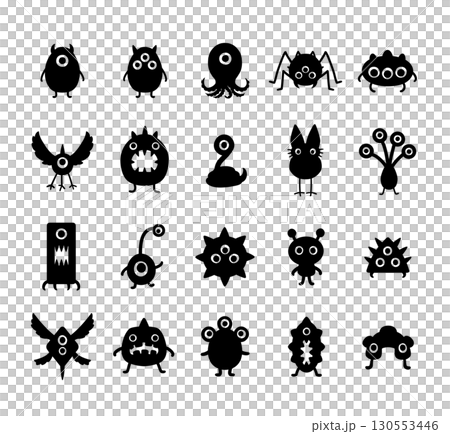 Monster Mascot Silhouette Set 130553446