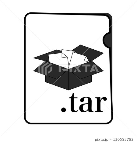 TARファイル形式 圧縮ファイル モノクロ TARファイル形式 圧縮ファイル モノクロ 130553782