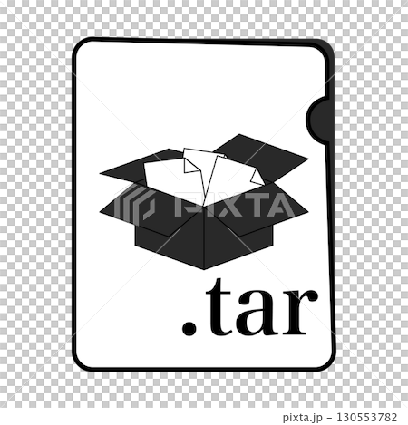 TARファイル形式 圧縮ファイル モノクロ TARファイル形式 圧縮ファイル モノクロ 130553782