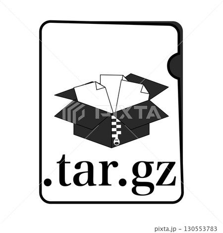 TAR.GZファイル形式 圧縮ファイル モノクロ TAR.GZファイル形式 圧縮ファイル モノクロ 130553783