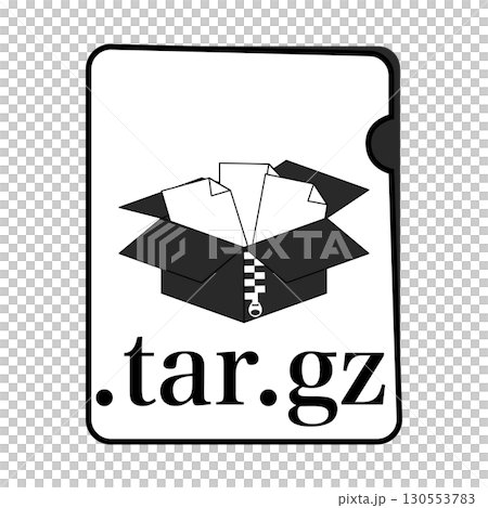 TAR.GZファイル形式 圧縮ファイル モノクロ TAR.GZファイル形式 圧縮ファイル モノクロ 130553783