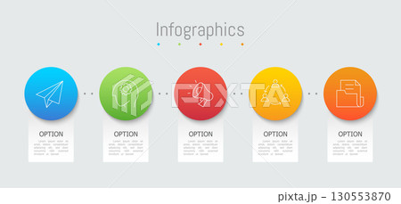Infographic 5 options design elements for your business data. Vector Illustration. 130553870