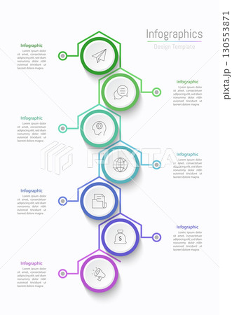 Infographic 7 options design elements for your business data. Vector Illustration. 130553871