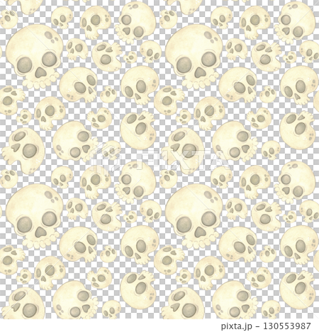 Seamless pattern with skulls of different shapes Seamless pattern with skulls of different shapes 130553987