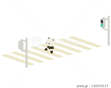 横断歩道を渡るパンダ 130554117