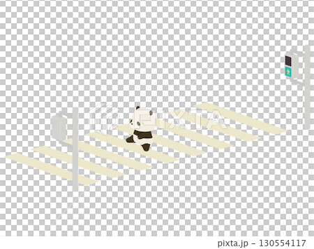 Panda crossing the crosswalk 130554117