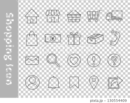 簡單的電子商務網站圖示集 130554409