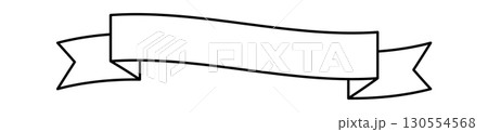 Ribbon Banner Line Art icon. Vector illustration 130554568