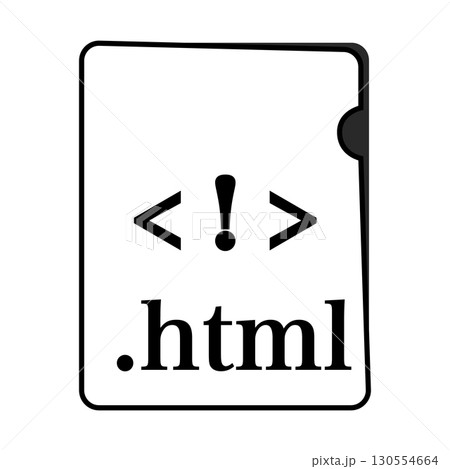HTMLファイル形式 コードファイル モノクロ 130554664