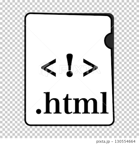 HTMLファイル形式 コードファイル モノクロ 130554664