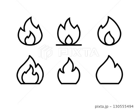 Fire icons set 130555494