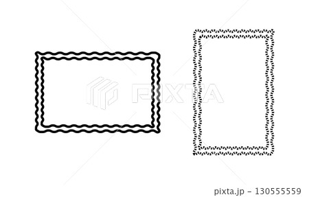 Elegant Black and White Double Framed Rectangle Design. 130555559