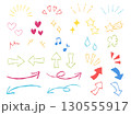手描きの様々なあしらいベクターイラストセット(カラー線画) 130555917