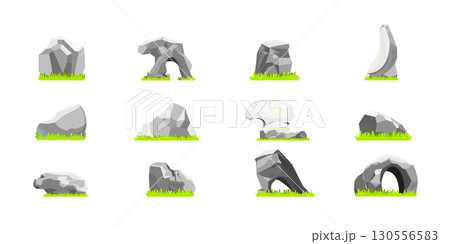 Rock and Stone Illustration Vector Set 130556583