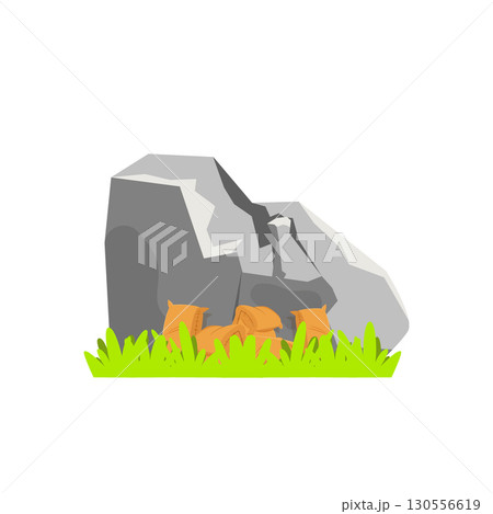 Stone with Three Hidden Sack Piles 130556619