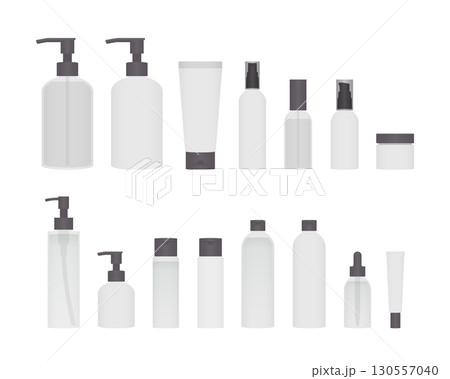 スキンケアやボディケアの化粧品ボトル_グレー 130557040
