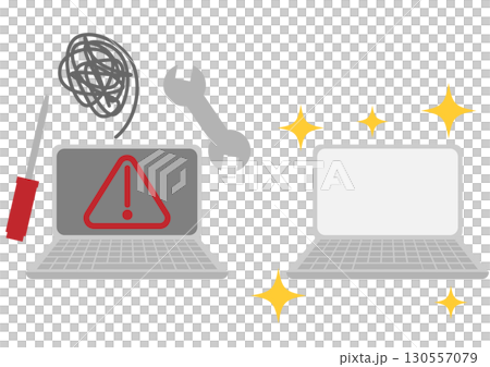 電腦故障和後續恢復的圖示 電腦故障和後續恢復的圖示 130557079