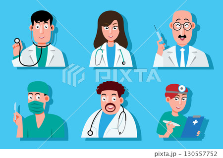 Doctor Characters Vector Illustration Setのイラスト素材 [130557752] - PIXTA