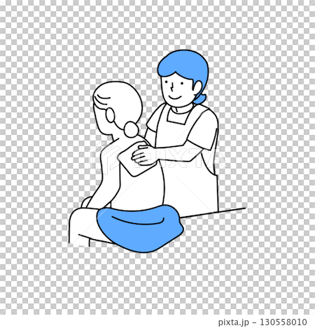 Care: Helping elderly people wipe their bodies 130558010