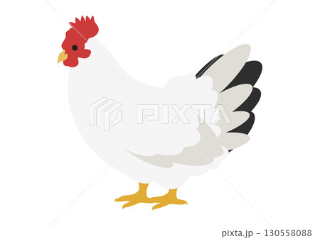 シンプルな横向きのにわとりのベクターイラスト 130558088
