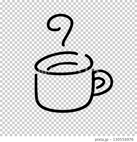 Simple hand-drawn coffee illustration material 130558976