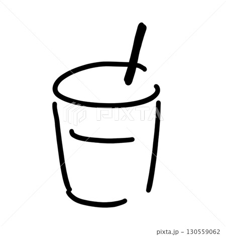 シンプルな手書き風コーヒーのイラスト素材 シンプルな手書き風コーヒーのイラスト素材 130559062