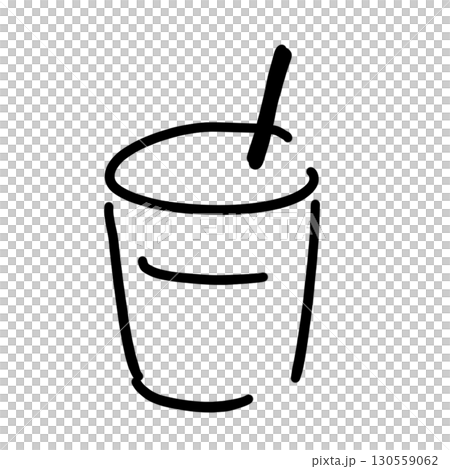 シンプルな手書き風コーヒーのイラスト素材 シンプルな手書き風コーヒーのイラスト素材 130559062