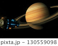 土星に向かう宇宙船のイメージ　AI生成画像 130559098
