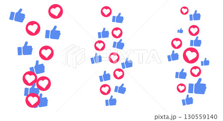 Vector falling love hearts stream icons doodle set for social media emoji reaction feedback internet celebration colorful background bubble border post layout comment confetti design pattern Vector falling love hearts stream icons doodle set for social media emoji reaction feedback internet celebration colorful background bubble border post layout comment confetti design pattern 130559140