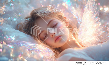 光に包まれて眠る天使 130559238