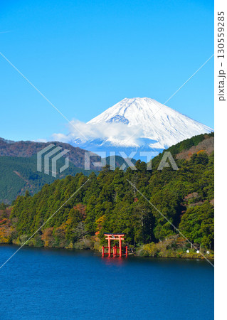 秋　元箱根　芦ノ湖　富士山 130559285