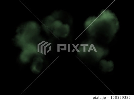 細かく薄く広がるお抹茶色カラー煙幕 130559383