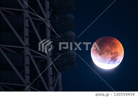 《東京都》皆既月食とスカイツリー・2025年9月8日 130559459