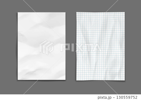 Blank and Grid Paper on Gray Background Blank and Grid Paper on Gray Background 130559752