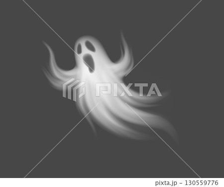 Spooky Ghostly Figure in Dark Silhouette 130559776