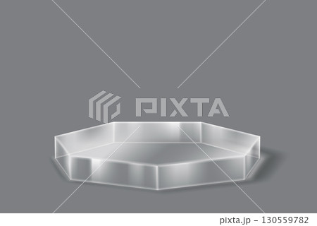 Transparent Octagonal Shape on Gray Background Transparent Octagonal Shape on Gray Background 130559782
