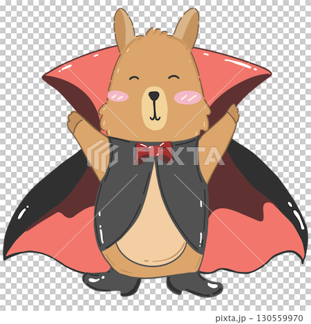 Capybara Dracula costume cute hand drawn style Capybara Dracula costume cute hand drawn style 130559970