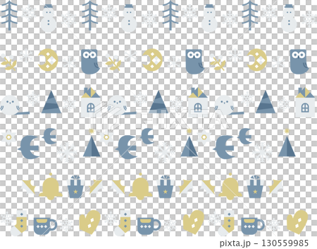 Winter illustration border set decoration Winter illustration border set decoration 130559985