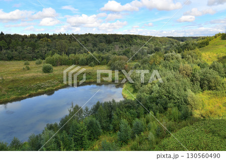 Summer landscape with forest and the river. Russia Summer landscape with forest and the river. Russia 130560490