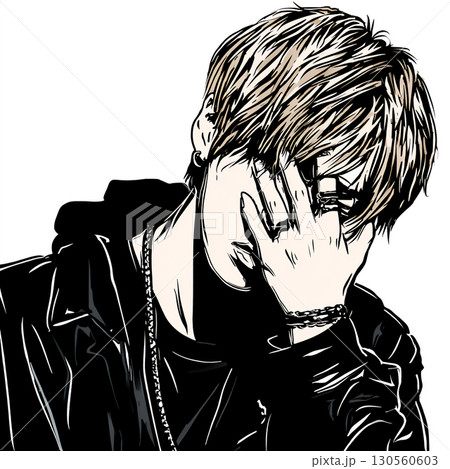 スタイリッシュな男性のイラスト スタイリッシュな男性のイラスト 130560603